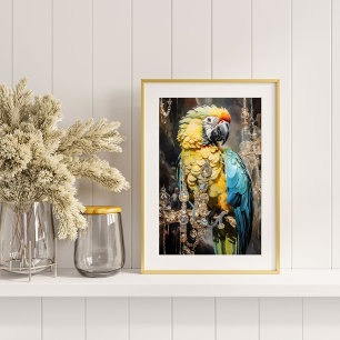 Maximalist Cabinet Parrot Decoupage Tissue Paper