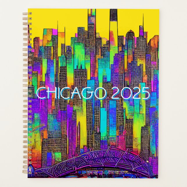 Maximalist Chicago Skyline  Planner (Front)