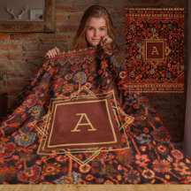 Maximalist Decor Monogrammed Vintage Rug Pattern