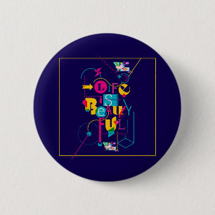 Maximalist Designs for Vibrant Personalities  2 Inch Round Button