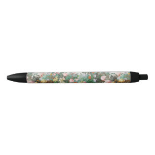 Maximalist Dream Vintage Floral  Black Ink Pen