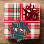 Maximalist Geometric Teal Christmas Photo Ornament Card<br><div class="desc">This retro,  maximalist,  kitsch,  and modern "Merry Christmas" Christmas holiday photo paper ornament card features a teal background with geometric patterns. The reverse side features your photo. Personalize it for your needs. You can find matching products at my store.</div>