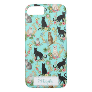 Maximalist Gorgeous Floral Kitty Cat Lover Custom Case-Mate iPhone Case