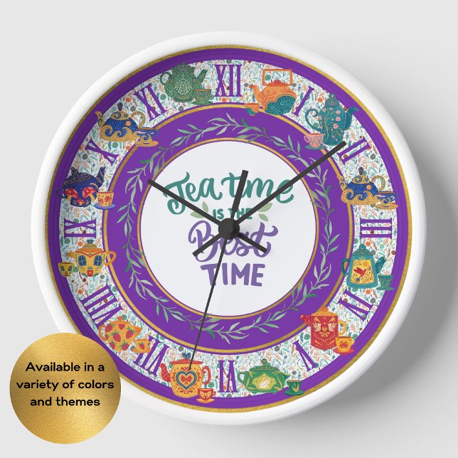 Maximalist Kitchen Tea Time Personalized ANY EVENT Clock (Creator Uploaded)
