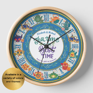 Maximalist Kitchen Tea Time Personalized ANY EVENT Clock