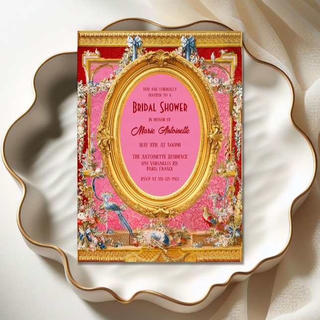 Maximalist Marie Antoinette Rococo Bridal Shower Invitation (Creator Uploaded)