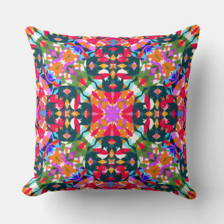 Maximalist Merry Christmas Modern Colorful Decor Throw Pillow