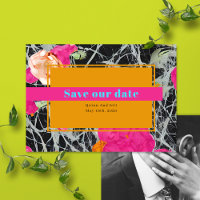 Maximalist Modern Marble Wedding Floral Photo
