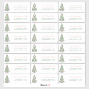 Maximalist Pink Baubles Holidays Cards Address
