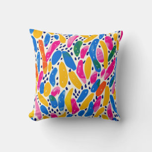 Maximalist Pop Art Throw Pillow