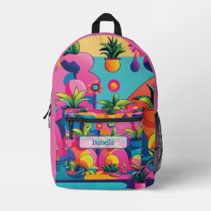 Maximalist Potted Plants Printed Backpack