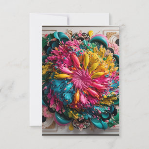 Maximalist Printable Eclectic Abstract Colourful  Thank You Card
