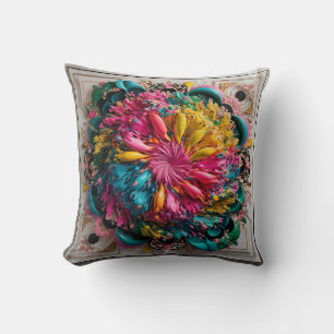 Maximalist Printable Eclectic Abstract Colourful  Throw Pillow