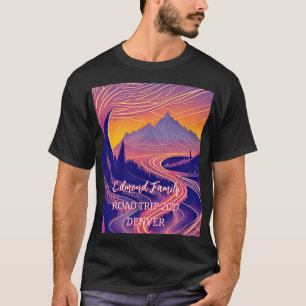 Maximalist Road Mountain Trip Art Work T-Shirt