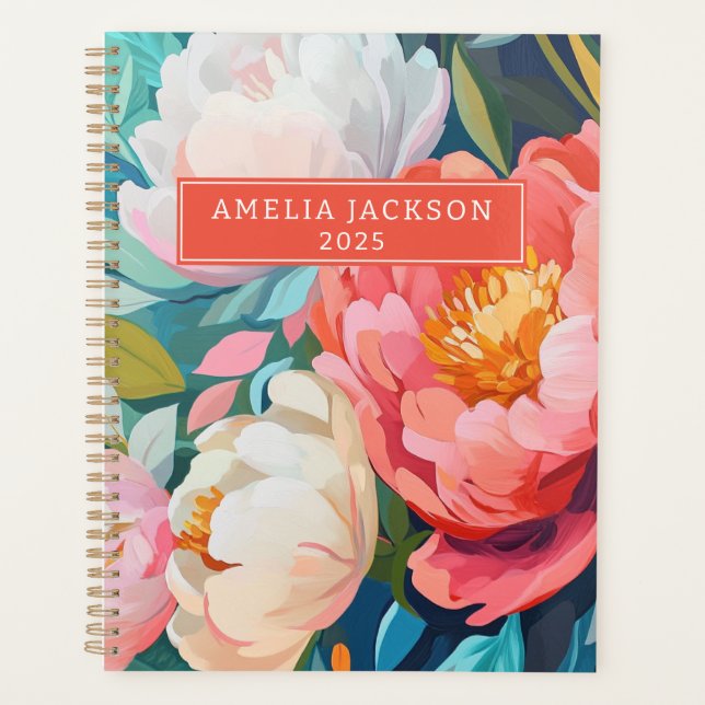 Maximalist Vibrant Floral Bold and colourful 2025 Planner (Front)