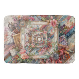 Maximalist Vintage Decoupage Bath Mat