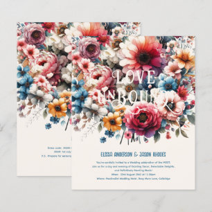 Maximalist Wedding Invitations Floral Theme GOLD