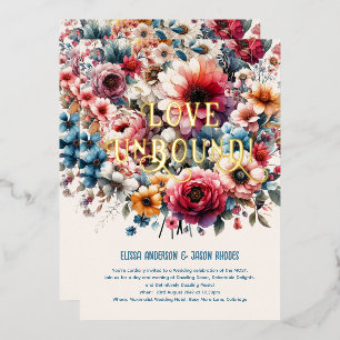 Maximaliste Invitations Mariage Floral Thème OR