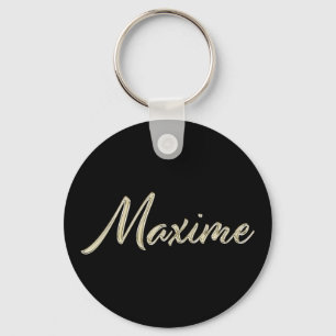 Maxime Name whitegold Button Schlüsselanhänger Keychain