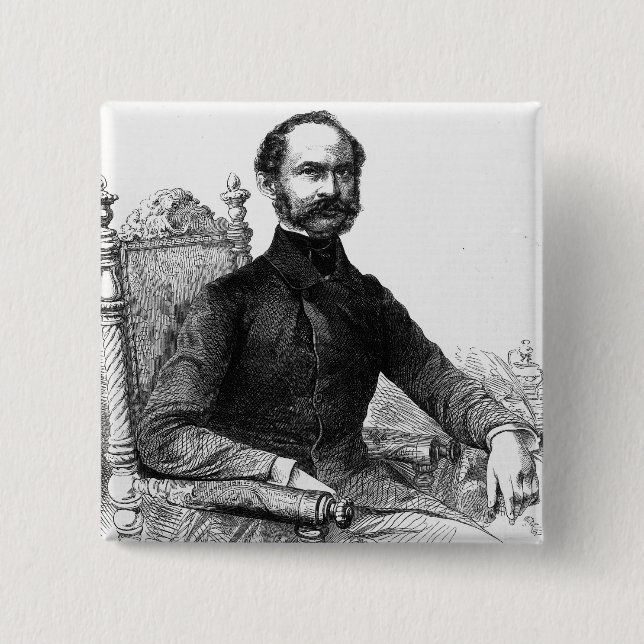 Maximilian II , King of Bavaria 2 Inch Square Button (Front)