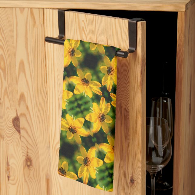 Maximilian Sunflower Floral Abstract Pattern     Kitchen Towel (Thirds Fold)