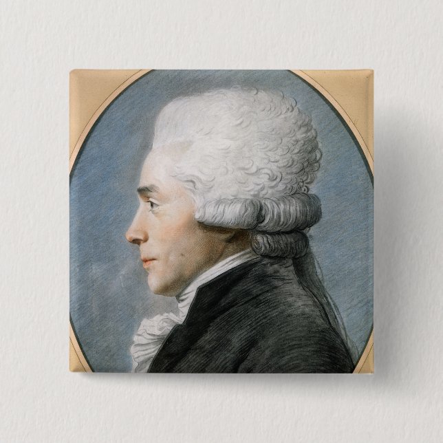 Maximilien de Robespierre 2 Inch Square Button (Front)
