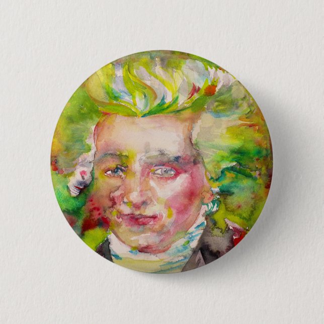 MAXIMILIEN ROBESPIERRE - watercolor on paper 2 Inch Round Button (Front)