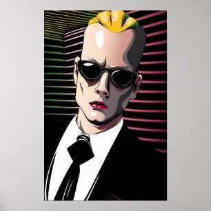 Maximillian Headroomer Rumour Ken Gauge Retrowave Poster