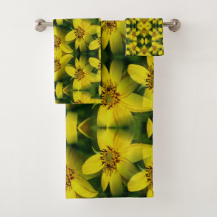 Maximillian Sunflower Abstract           Bath Towel Set