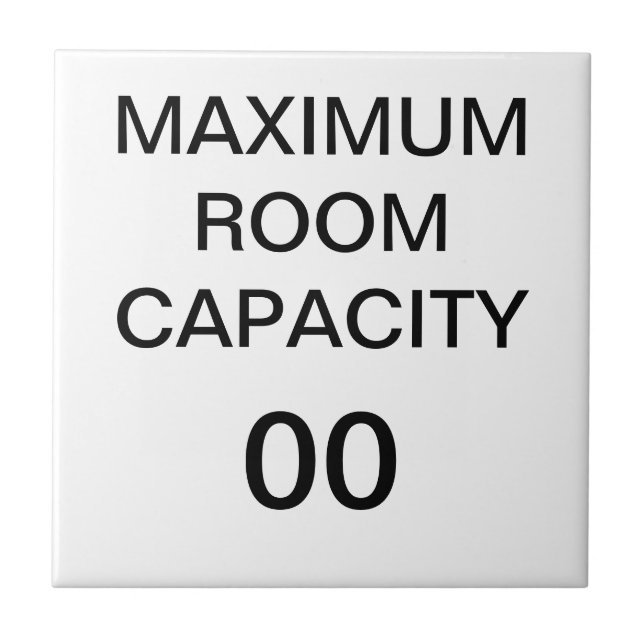 Maximum room capacity sign tile (Front)