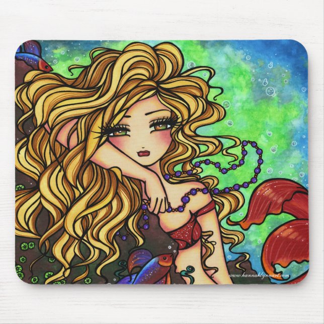 "Maxine" Mermaid Beta Fish Fantasy Fairy Art Mouse Pad (Front)