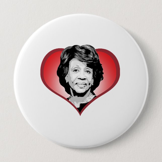 Maxine Waters Heart - 4 Inch Round Button (Front)