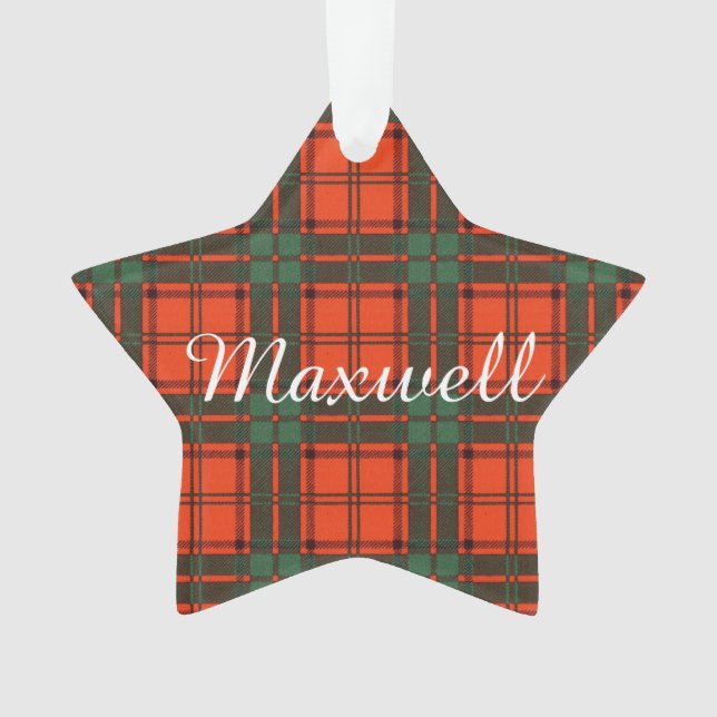 Maxwell clan Plaid Scottish tartan Ornament (Front)