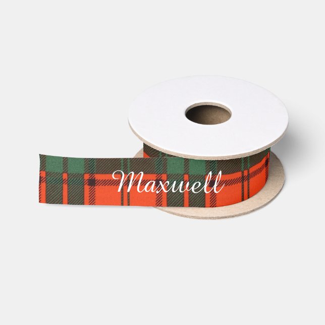 Maxwell clan Plaid Scottish tartan Satin Ribbon (Spool)