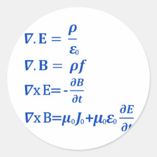 Maxwell Equation Classic Round Sticker