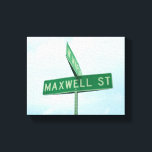 Maxwell Green Street Sign Boys Name Wall Art<br><div class="desc">A unique art piece for boys named Maxwell! This boy's bedroom canvas wall art features a photo of a "Maxwell Street" green metal road traffic sign with a blue sky background. Vibrant green and blue colours. Photo was captured in Troy,  Michigan.</div>
