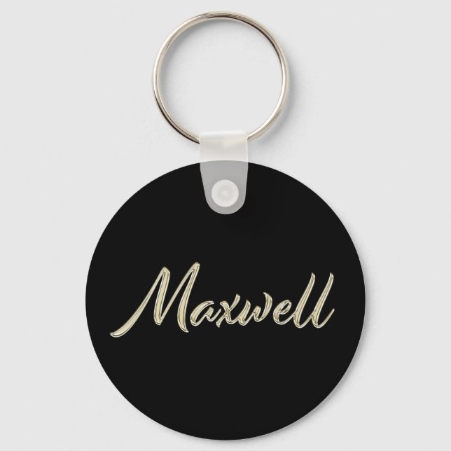 Maxwell Name whitegold Button Schlüsselanhänger Keychain (Front)