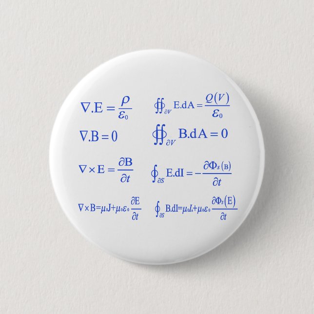 maxwell physics equation 2 inch round button (Front)
