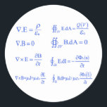 maxwell physics equation classic round sticker<br><div class="desc">maxwell physics equation of science.</div>