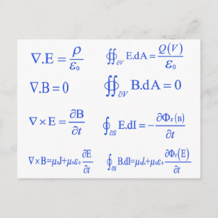 maxwell physics equation postcard