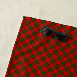 Maxwell tartan red green plaid beach towel