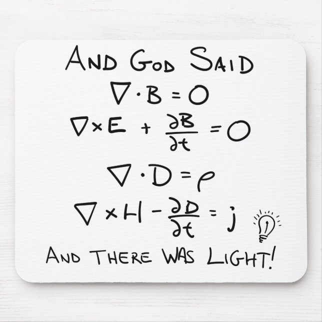 Maxwell's Equations and God Said There Was Light Mouse Pad (Front)
