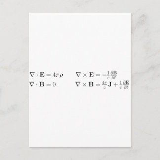 Maxwell's equations, differential form, cgs postcard