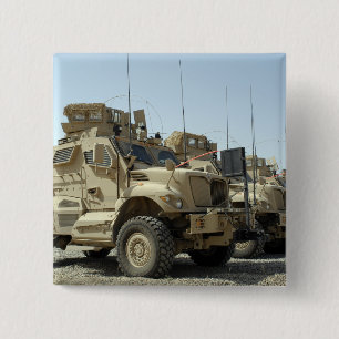 MaxxPro Mine Resistant Ambush Protected vehicle 2 Inch Square Button