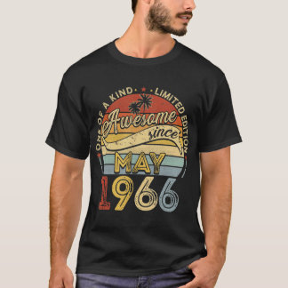 May 1966 Vintage 55th Birthday Gifts Retro 55th T-Shirt