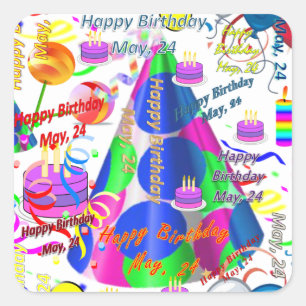 May, 24 Kids Birthday Stickers
