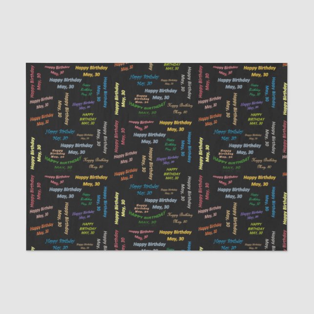 May, 30 Birthday Tissue Paper (Front)