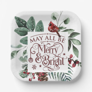 May All Be Merry & Bright Paper Plate