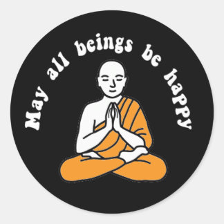 "May all beings be happy" Sticker