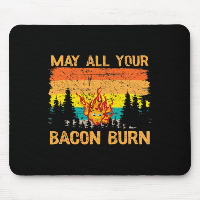 May All Your Bacon Burn Grilling Steak Cooking Bee Mouse Pad (Front)